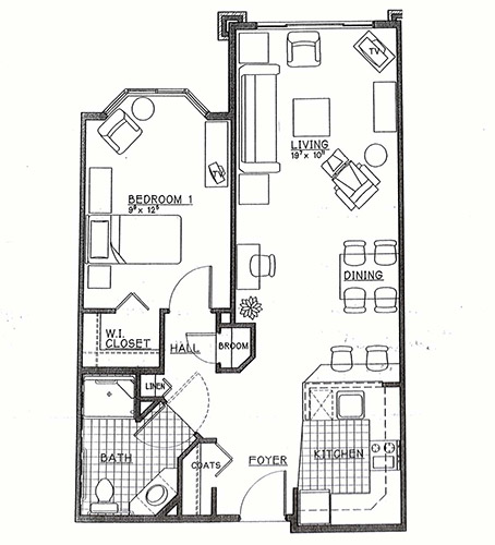 One Bedroom Unit (assisted living)
